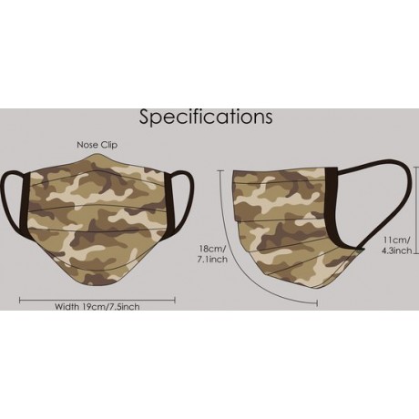 Hip modieus mondkap hoesje met legerprint | wasbaar | mondmasker en neusmasker cover met camouflage print | one size