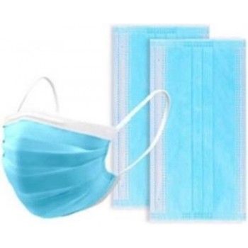 Blue Face Mask 3ply Disposable Elastic Loop Pack 50 Pcs