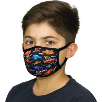 Kinder Mondmaskers met Auto racen print | Mondkapje OV wasbaar