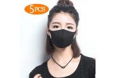 5 x Uitwasbaar 3D fashion face mask mondkapje  ZWART