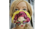 Limited Edition 2 laags katoenen mond-maskers mondkapjes 60C wasbaar Popart
