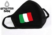 GetGlitterBaby - Niet Medisch Katoenen Mondkapje Zwart / Wasbaar Mondmasker Katoen - Italie / Italiaanse Vlag