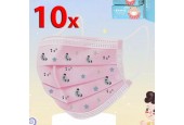 10 stuks Mondkapjes Pandabeer - Roze - Kindermasker - Met Neusclip - Panda - Dieren - Kind - Kinderen - Disposable