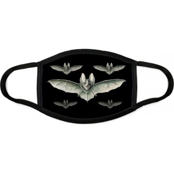 Wasbaar Mondkapje - Vleermuis/ Bat Pattern - Zwart/Wit - Niet-medisch Mondmasker