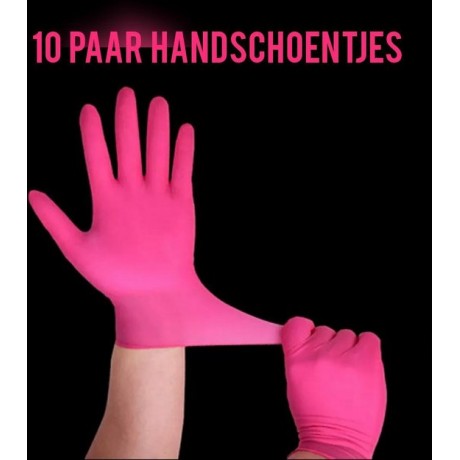 10 paar wegwerp handschoentjes roze