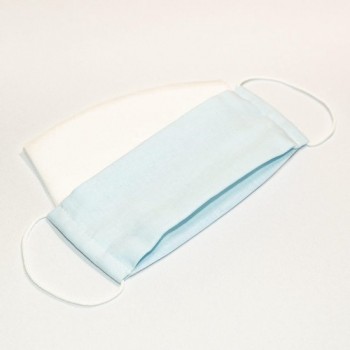 Mondkapje + 10 filters - lichtblauw - hoge kwaliteit - herbruikbaar en wasbaar katoenen mondmasker met elastiek