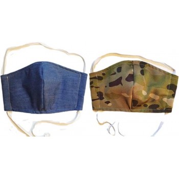 Mondkapje - Stof - Set van 2 stuks - Jeans - Camouflage - Dames en Heren - Niet Medisch - Katoen - Mondmasker