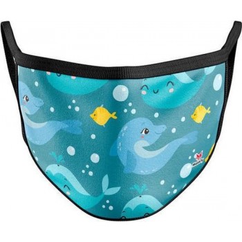 Dolfijn mondkapje voor kinderen - Wasbaar - Polyester