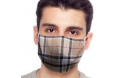 Stoffen mondkapje Beige Ruit - Large | Wasbaar | Optimale bescherming