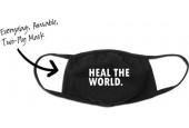 Heal the World - One Size (Volwassenen) Mondkapje met tekst - Wasbaar - Niet-medisch - Zeer Comfortabel - 2 stuks