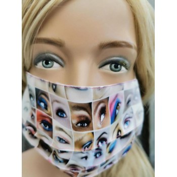 Limited Edition 2 laags katoenen mond-maskers mondkapjes 60C wasbaar Eyes