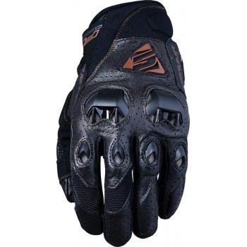 Five Stunt Evo Leather Air Brown Motorcycle Gloves M