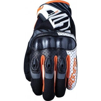 Five RS-C White Fluo Orange Motorcycle Gloves 2XL