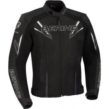 Bering Skope Black Grey Leather Motorcycle Jacket XL