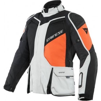 Dainese D-Explorer 2 Gore-Tex Glacier Gray Orange Black Textile Motorcycle Jacket 52