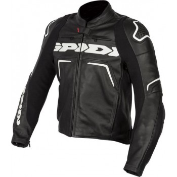 Spidi Evorider 2 Black White Leather Motorcycle Jacket 48