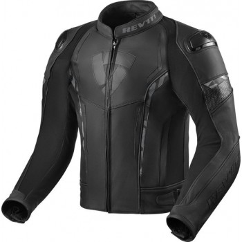 REV'IT! Glide Black Leather Motorcycle Jacket 50