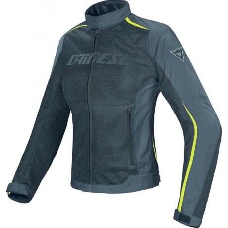 Dainese Hydra Flux Lady Black Gray Fluo Yellow D-Dry Textile Motorcycle Jacket 38