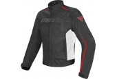 Dainese Hydra Flux D-Dry Black White Red Textile Motorcycle Jacket 50