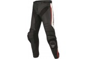 Dainese Misano Leather Black White Fluo Red Leather Motorcycle Pants 54