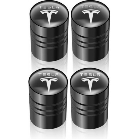 Ventieldopjes Tesla - Ventieldoppen Wieldoppen - Wiel Dopjes - Zwart A - 4 Stuks - Set Tesla Model S, 3, Y, X