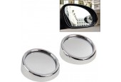2 stuks 3R11 auto achteruitkijkspiegel groothoek spiegel zijspiegel, 360 graden rotatie verstelbaar (zilver)