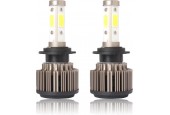 2 STKS X6 H7 36 W 3600LM 6500 K 4 COB LED Auto Koplamp Lampen DC 9-32 V Wit Licht (Metallic Grijs)