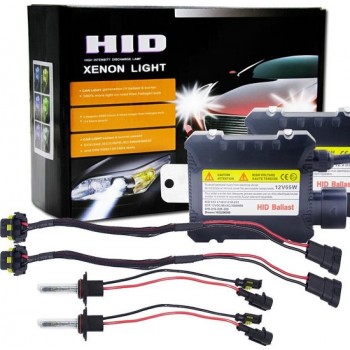 55W 9005 / H10 / HB3 4300K ​​HID Xenon Conversion Kit met High Intensity Discharge Alloy Slim Ballast, Warm Wit